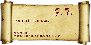 Forrai Tardos névjegykártya